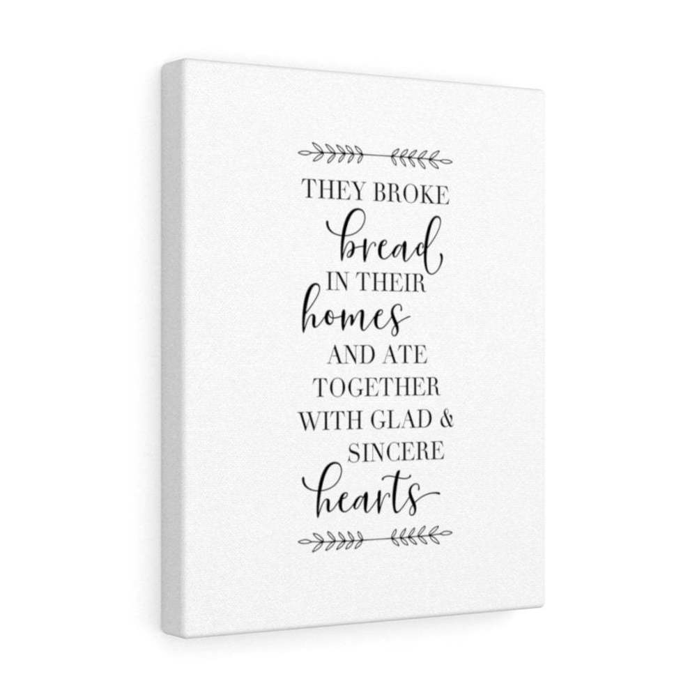 Scripture Sign  Together with Glad & Sincere Bible Verse Canvas Christian Wall